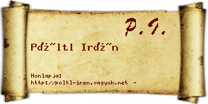 Pöltl Irén névjegykártya